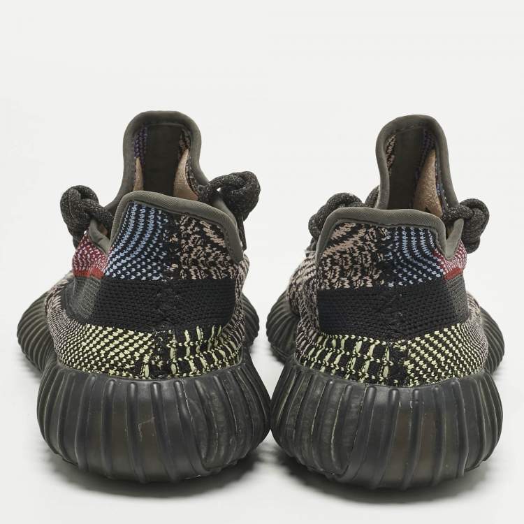 Pre Owned Yeezy x Adidas Multicolor Knit Fabric Boost 350 V2 Lace Up Sneakers Size 37.5