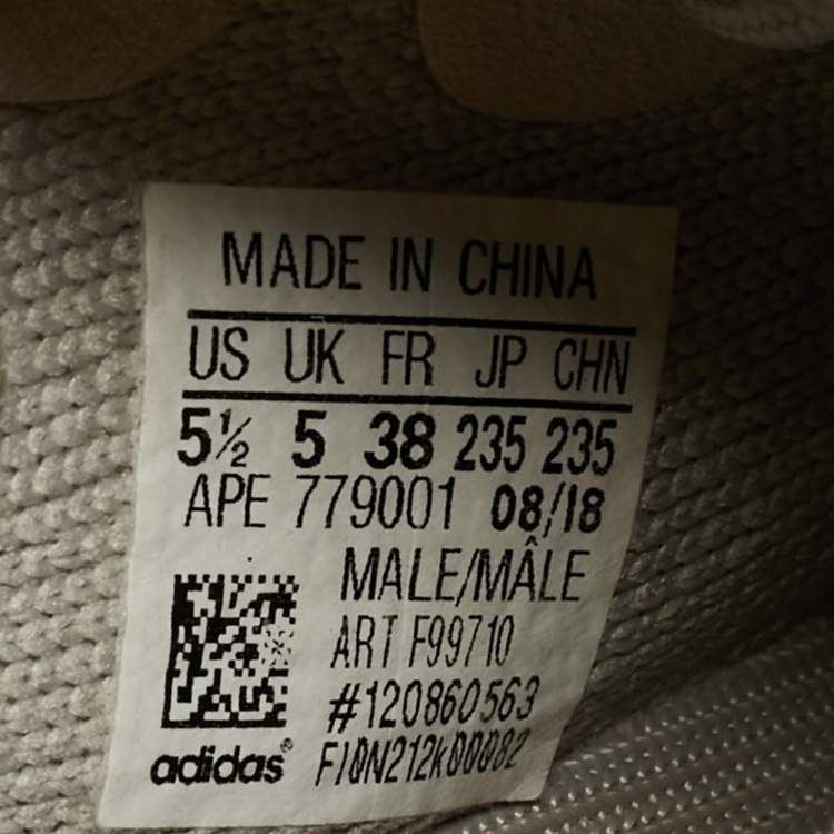 Pre Owned Yeezy x Adidas Grey Knit Fabric Boost 350 V2 Low Top Sneakers Size 38