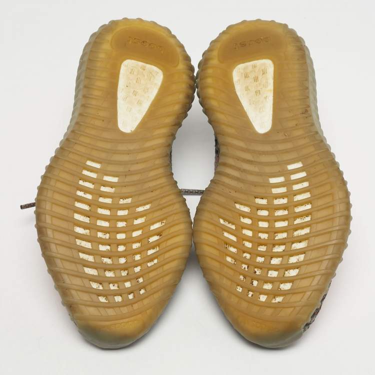 Pre Owned Yeezy x Adidas Grey/Orange Knit Fabric Boost 350 V2 Beluga Reflective Sneakers Size 40