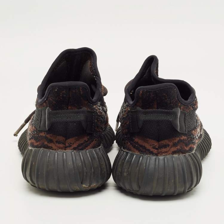Pre Owned Yeezy x Adidas Brown Knit Fabric Boost 350 V2 MX Rock Sneakers Size 40