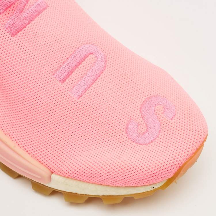 Pre Owned Yeezy x Adidas Pink Fabric NMD Lace Up Sneakers Size 41.5