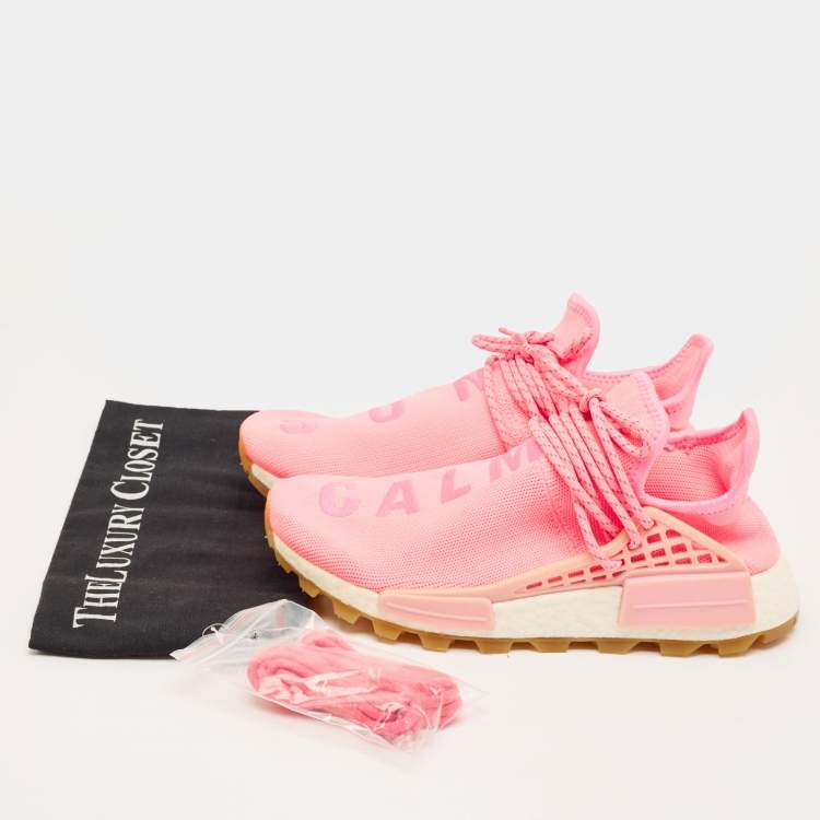 Pre Owned Yeezy x Adidas Pink Fabric NMD Lace Up Sneakers Size 41.5