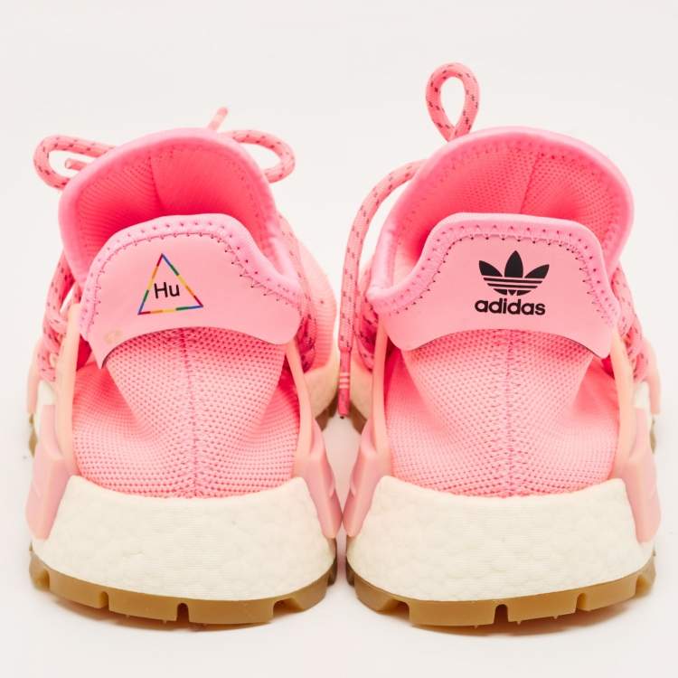 Pre Owned Yeezy x Adidas Pink Fabric NMD Lace Up Sneakers Size 41.5