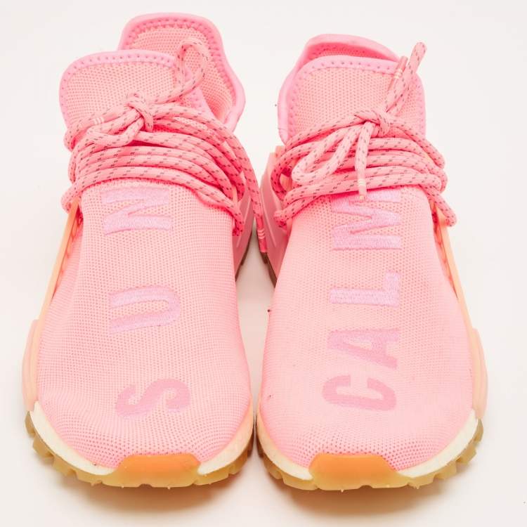 Pre Owned Yeezy x Adidas Pink Fabric NMD Lace Up Sneakers Size 41.5