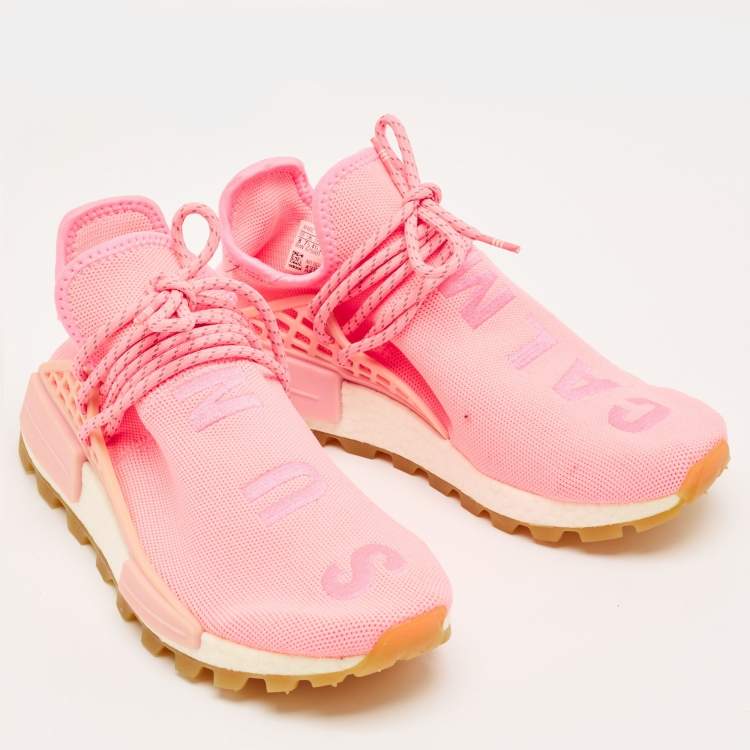 Pre Owned Yeezy x Adidas Pink Fabric NMD Lace Up Sneakers Size 41.5