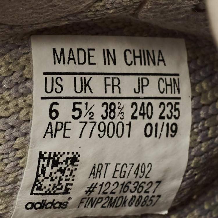 Pre Owned Yeezy x Adidas Grey Knit Fabric Boost 350 V2 True Form Sneakers Size 38 2/3