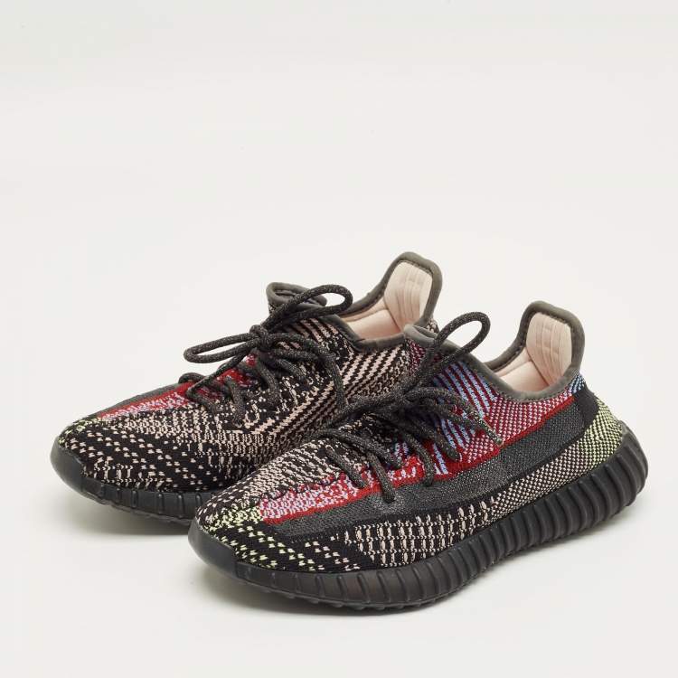Pre Owned Yeezy x Adidas Multicolor Knit Fabric Boost 350 V2 Yecheil (Non-Reflective) Sneakers Size 38 2/3