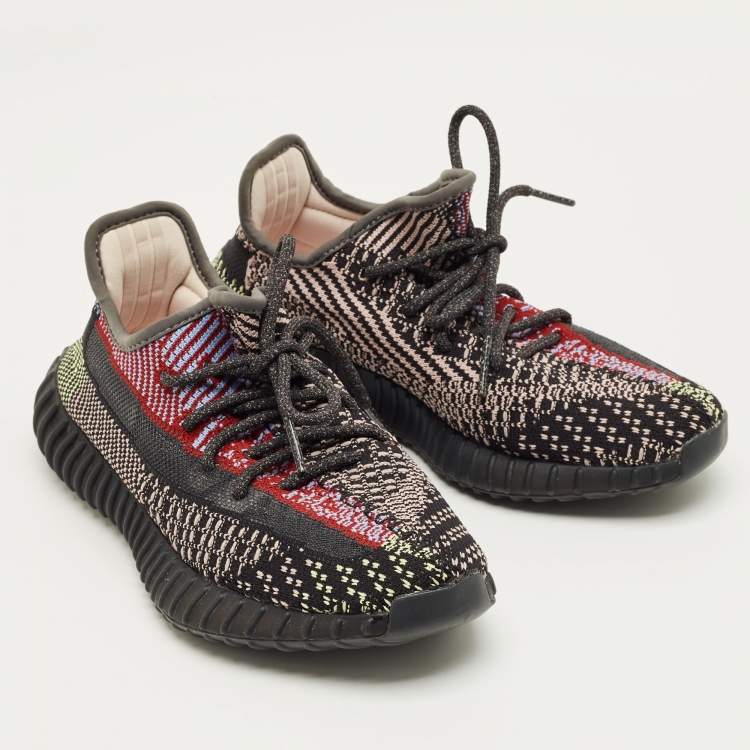 Pre Owned Yeezy x Adidas Multicolor Knit Fabric Boost 350 V2 Yecheil (Non-Reflective) Sneakers Size 38 2/3