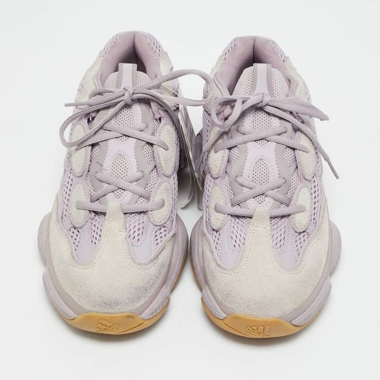 Pre Owned Yeezy x Adidas Purple Mesh and Suede 500 Soft Vision Sneakers Size 42