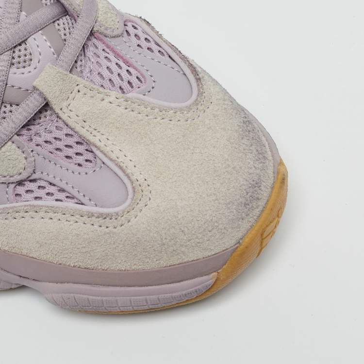 Pre Owned Yeezy x Adidas Purple Mesh and Suede 500 Soft Vision Sneakers Size 42