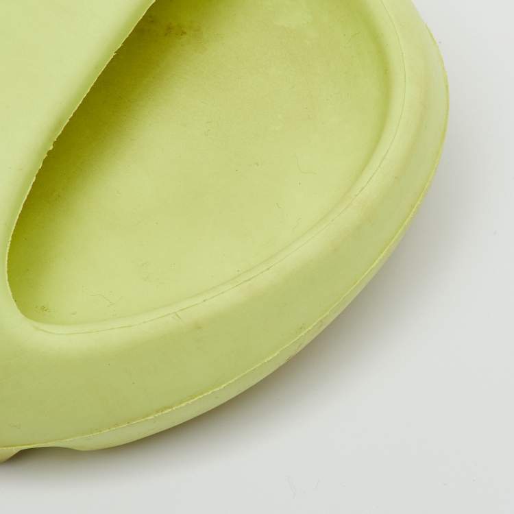 Pre Owned Yeezy x Adidas Neon Green Rubber Glow Green Slide Size 38