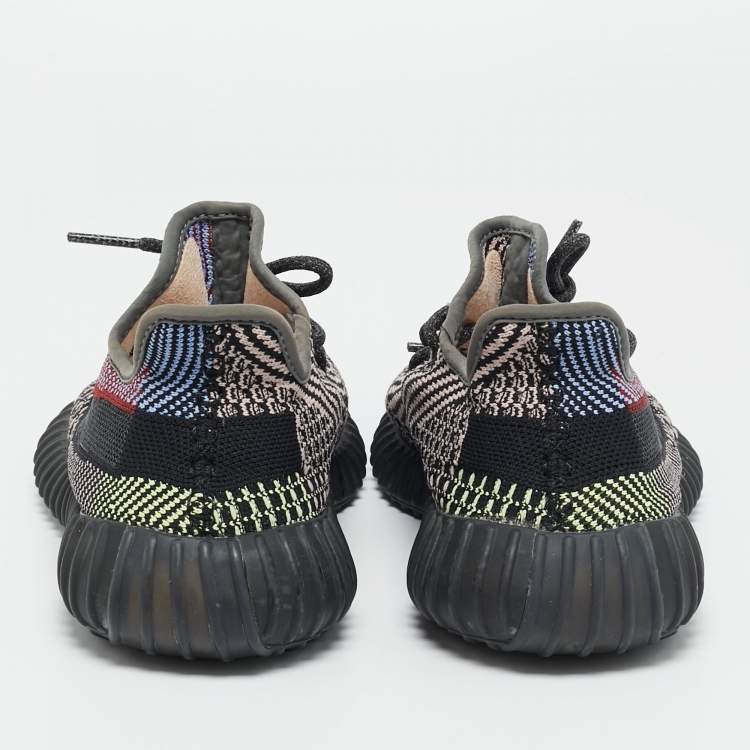 Pre Owned Yeezy x Adidas Boost 350 V2 Yecheil (Non-Reflective) Size 39 1/3 Multicolor Knit Fabric Low Top Sneakers