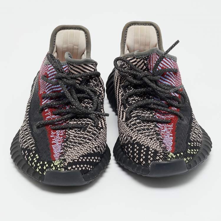 Pre Owned Yeezy x Adidas Boost 350 V2 Yecheil (Non-Reflective) Size 39 1/3 Multicolor Knit Fabric Low Top Sneakers