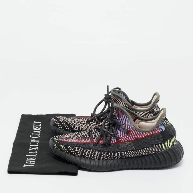 Pre Owned Yeezy x Adidas Boost 350 V2 Yecheil (Non-Reflective) Size 39 1/3 Multicolor Knit Fabric Low Top Sneakers
