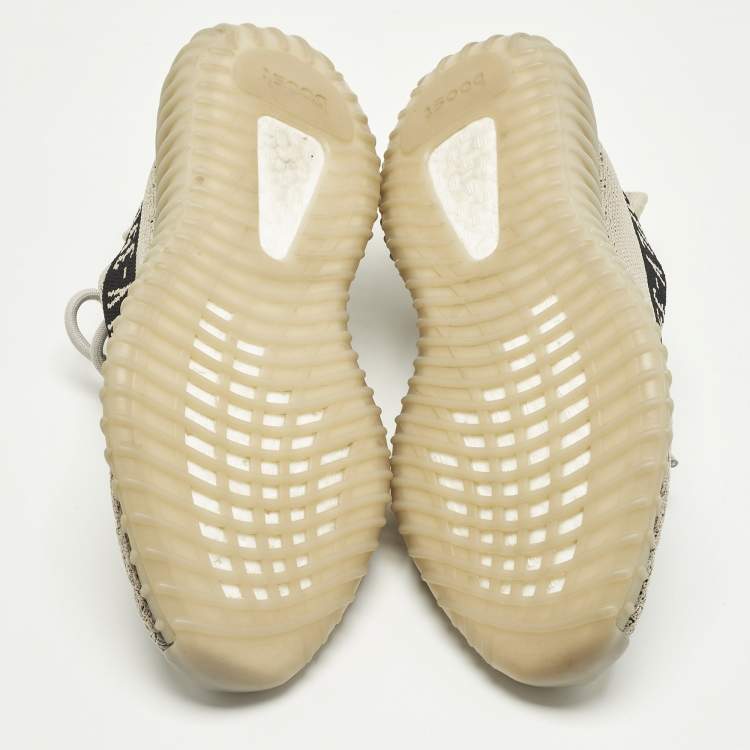 Pre Owned Yeezy x Adidas Boost 350 V2 Slate Size 40 Grey/Black Knit Fabric Low Top Sneakers