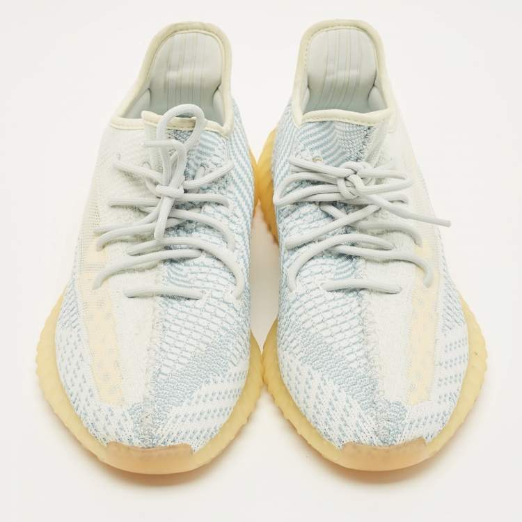 Pre Owned Yeezy x Adidas 350 V2 Size 46 White Knit Fabric Low Top Sneakers
