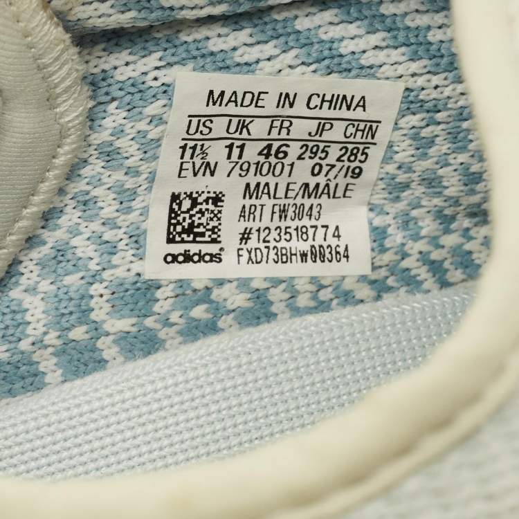 Pre Owned Yeezy x Adidas 350 V2 Size 46 White Knit Fabric Low Top Sneakers