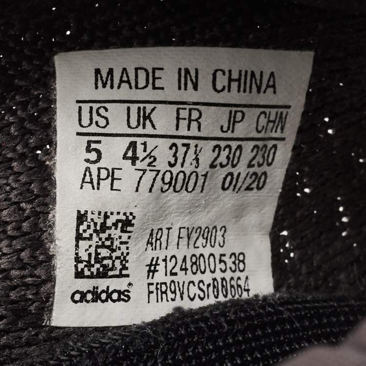 Pre Owned Yeezy x Adidas Boost 350 V2 Size 37.5 Dark Grey Knit Fabric Low Top Sneakers