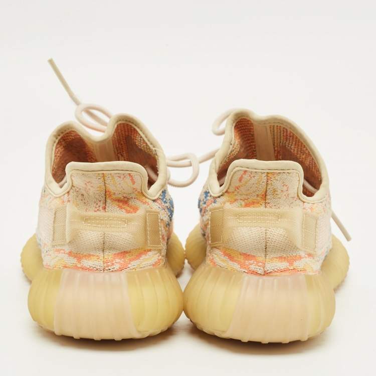 Pre Owned Yeezy x Adidas Boost 350 V2 Size 43.5 White Knit Fabric and Net Lace Up Sneakers