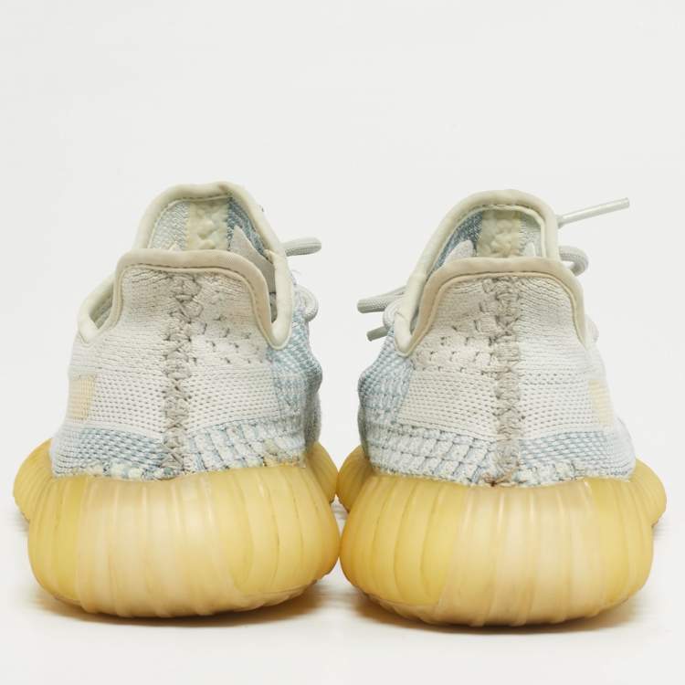 Pre Owned Yeezy x Adidas Boost 350 V2 Size 38 Blue Knit Fabric  Cloud White (Non-Reflective) Low Top Sneakers