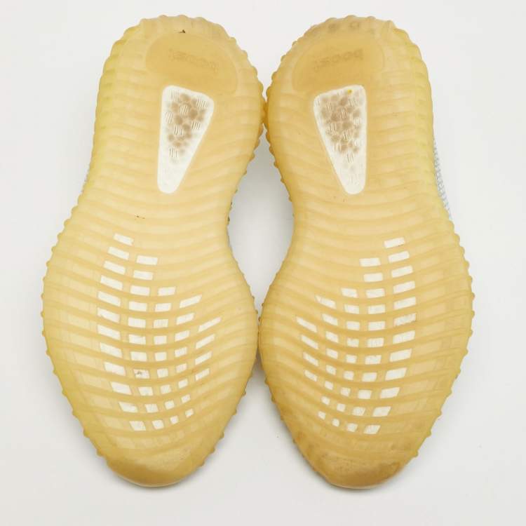 Pre Owned Yeezy x Adidas Boost 350 V2 Size 38 Blue Knit Fabric  Cloud White (Non-Reflective) Low Top Sneakers