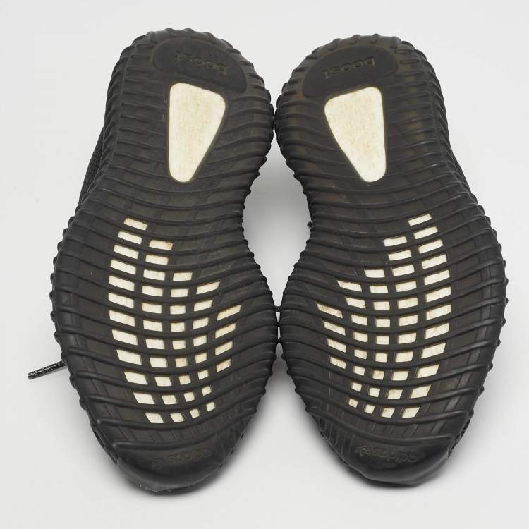 مملوكة مسبقًا Yeezy x Adidas Boost 350 V2 Static Reflective Size 42 Black Knit Fabric and Mesh Lace Up Sneakers