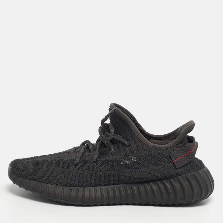 مملوكة مسبقًا Yeezy x Adidas Boost 350 V2 Static Reflective Size 42 Black Knit Fabric and Mesh Lace Up Sneakers