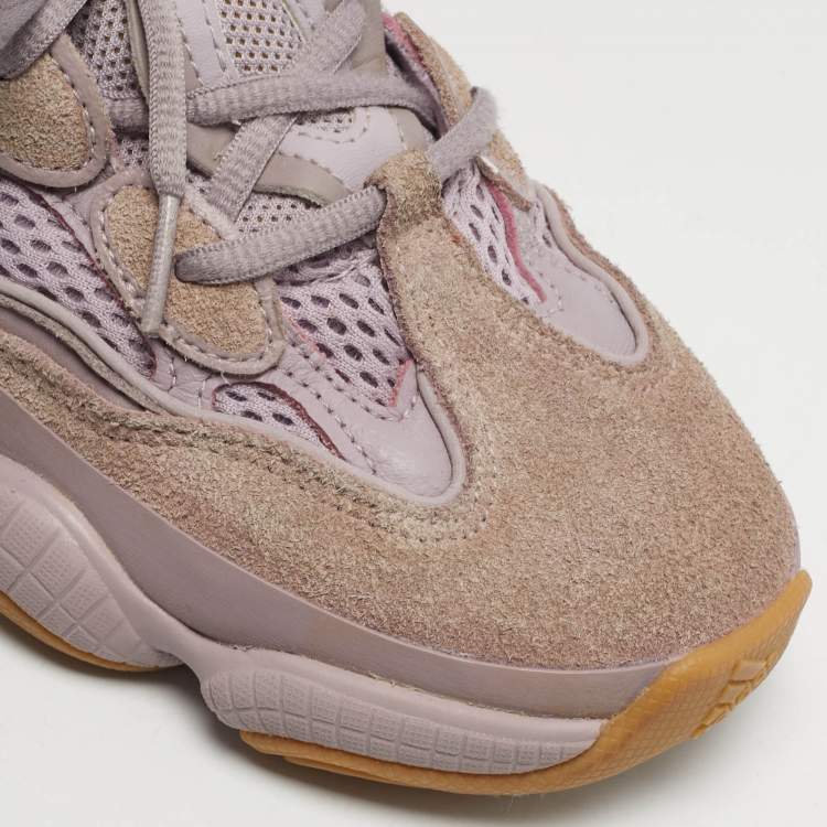 مملوكة مسبقًا Yeezy x Adidas 500 'Soft Vision Size 38 Purple Fabric and Suede Low Top Sneakers