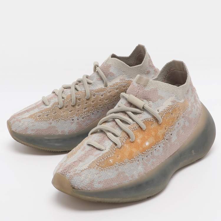 Pre Owned Yeezy x Adidas Boost 380 'Pepper' Size 38 Grey Knit Fabric Low Top Sneakers