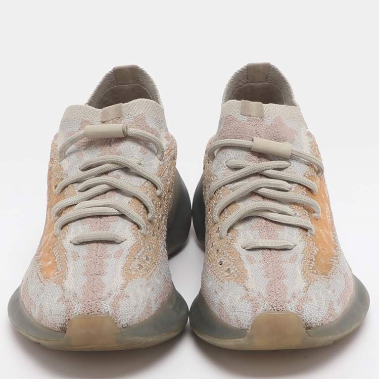 Pre Owned Yeezy x Adidas Boost 380 'Pepper' Size 38 Grey Knit Fabric Low Top Sneakers