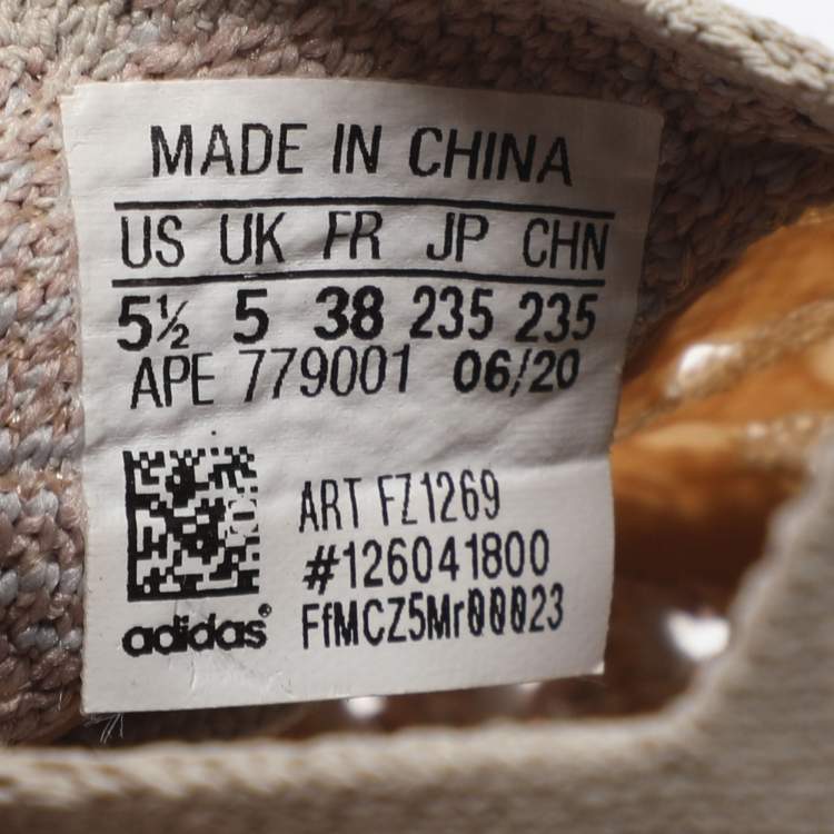 Pre Owned Yeezy x Adidas Boost 380 'Pepper' Size 38 Grey Knit Fabric Low Top Sneakers