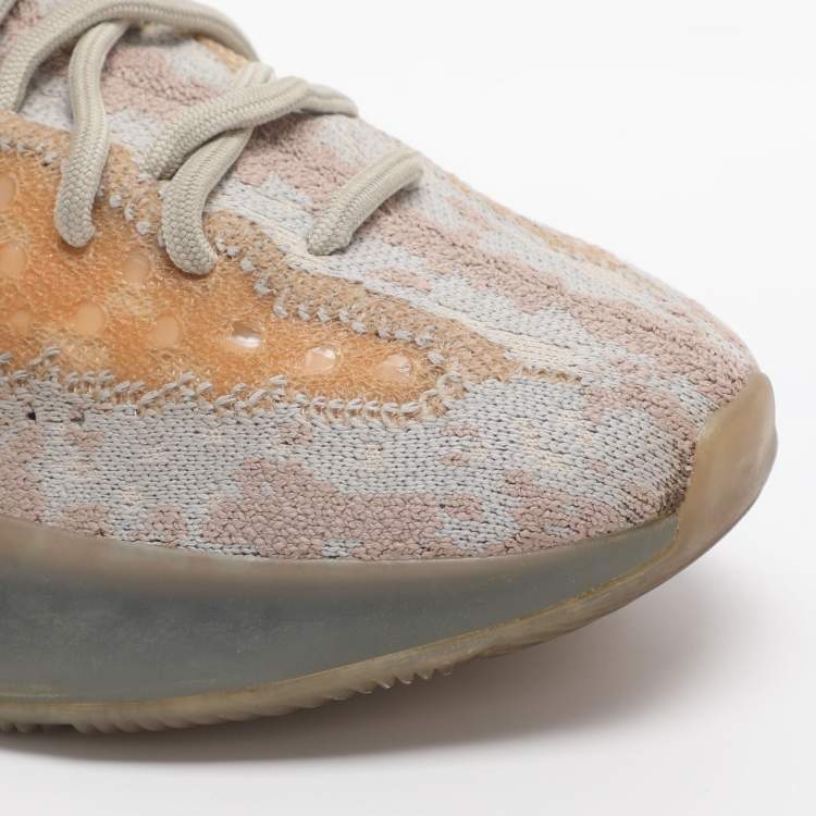 Pre Owned Yeezy x Adidas Boost 380 'Pepper' Size 38 Grey Knit Fabric Low Top Sneakers