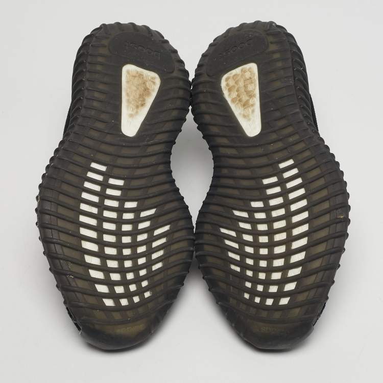 Pre Owned Yeezy x Adidas Boost 350 V2 Bred Size 38 Black Knit Fabric Lace Up Sneakers