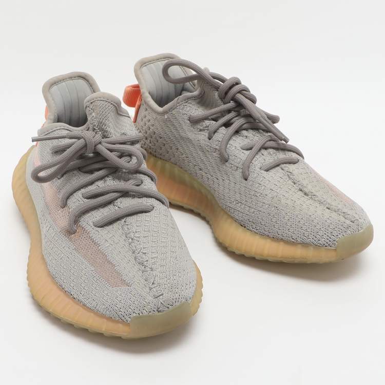 Pre Owned Yeezy x Adidas Boost 350 V2 True Form Size 38 Grey Knit Fabric Low Top Sneakers