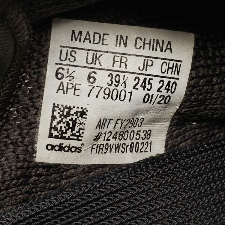 Pre Owned Yeezy x Adidas Boost 350 V2 Size 39.5 Grey Knit Fabric Cinder  Low Top Sneakers