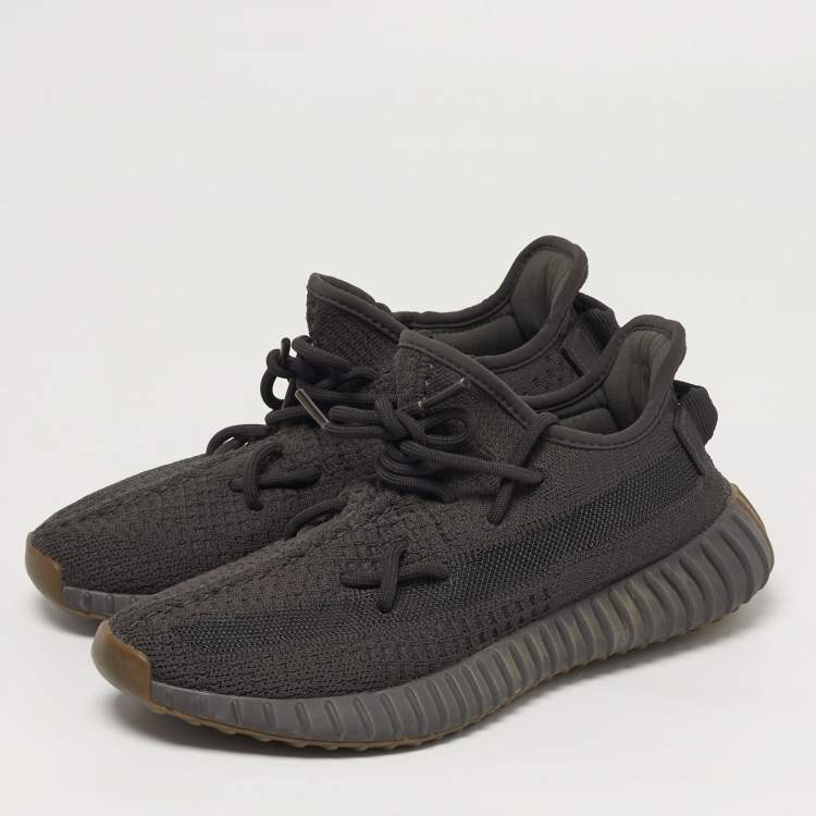 Pre Owned Yeezy x Adidas Boost 350 V2 Size 39.5 Grey Knit Fabric Cinder  Low Top Sneakers