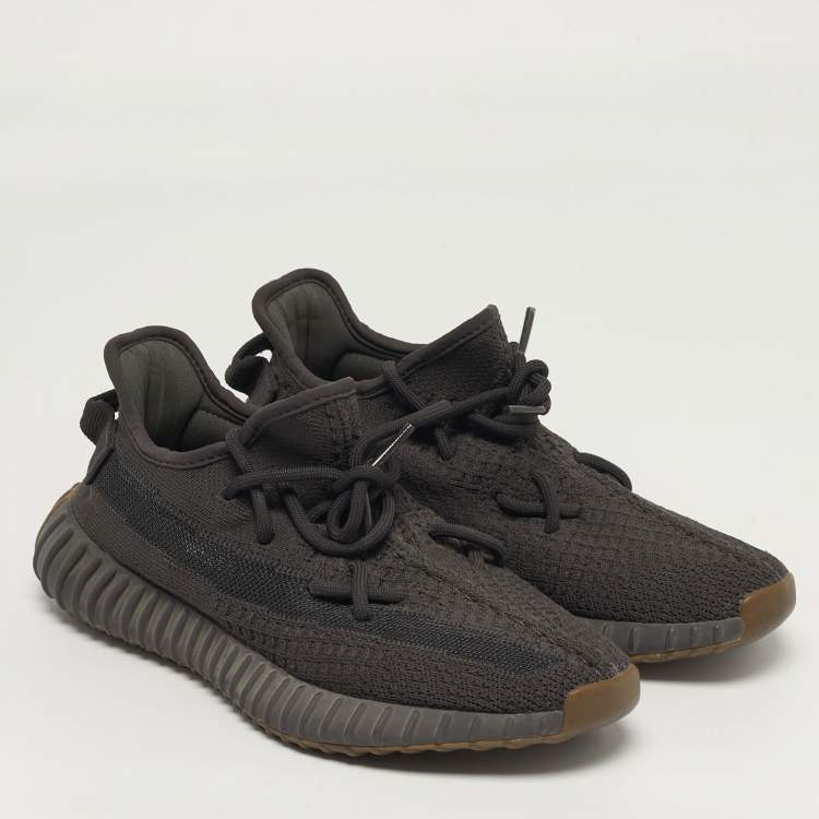 Pre Owned Yeezy x Adidas Boost 350 V2 Size 39.5 Grey Knit Fabric Cinder  Low Top Sneakers