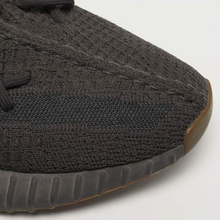 Pre Owned Yeezy x Adidas Boost 350 V2 Size 39.5 Grey Knit Fabric Cinder  Low Top Sneakers