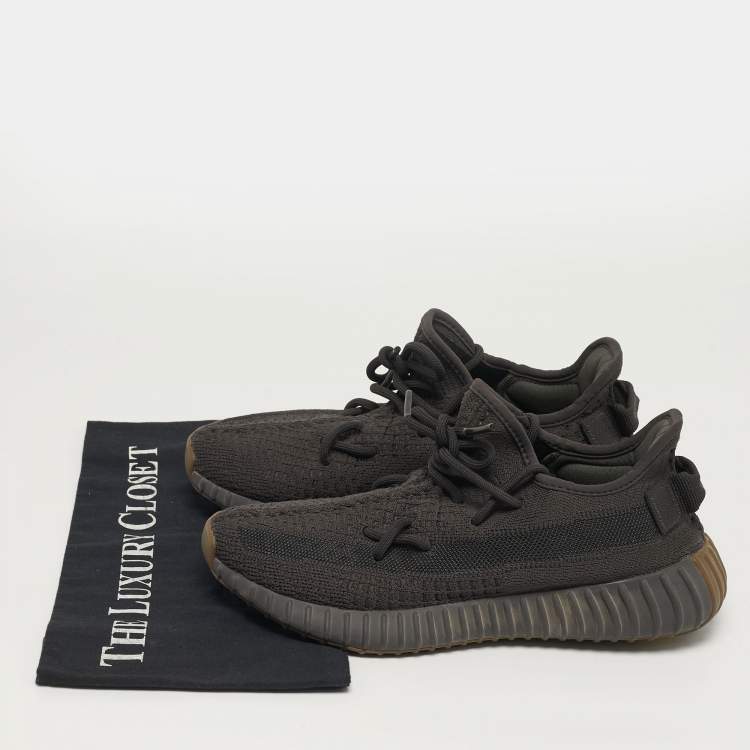 Pre Owned Yeezy x Adidas Boost 350 V2 Size 39.5 Grey Knit Fabric Cinder  Low Top Sneakers