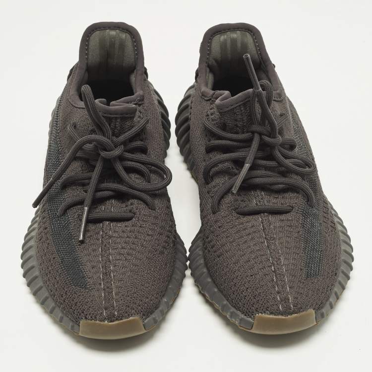 Pre Owned Yeezy x Adidas Boost 350 V2 Size 38 Grey Knit Fabric Cinder Low Top Sneakers