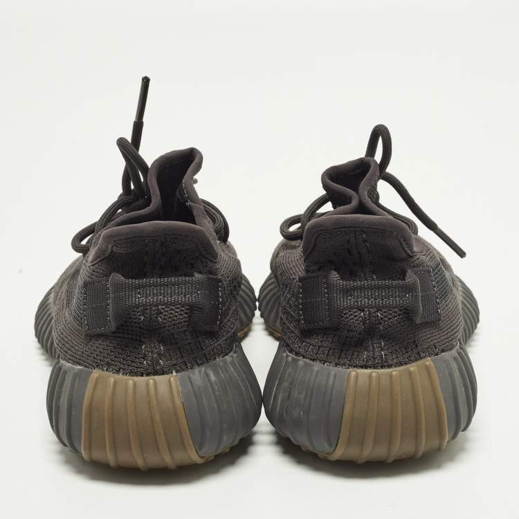 Pre Owned Yeezy x Adidas Boost 350 V2 Size 38 Grey Knit Fabric Cinder Low Top Sneakers