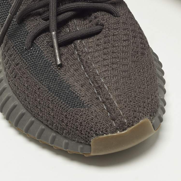 Pre Owned Yeezy x Adidas Boost 350 V2 Size 38 Grey Knit Fabric Cinder Low Top Sneakers