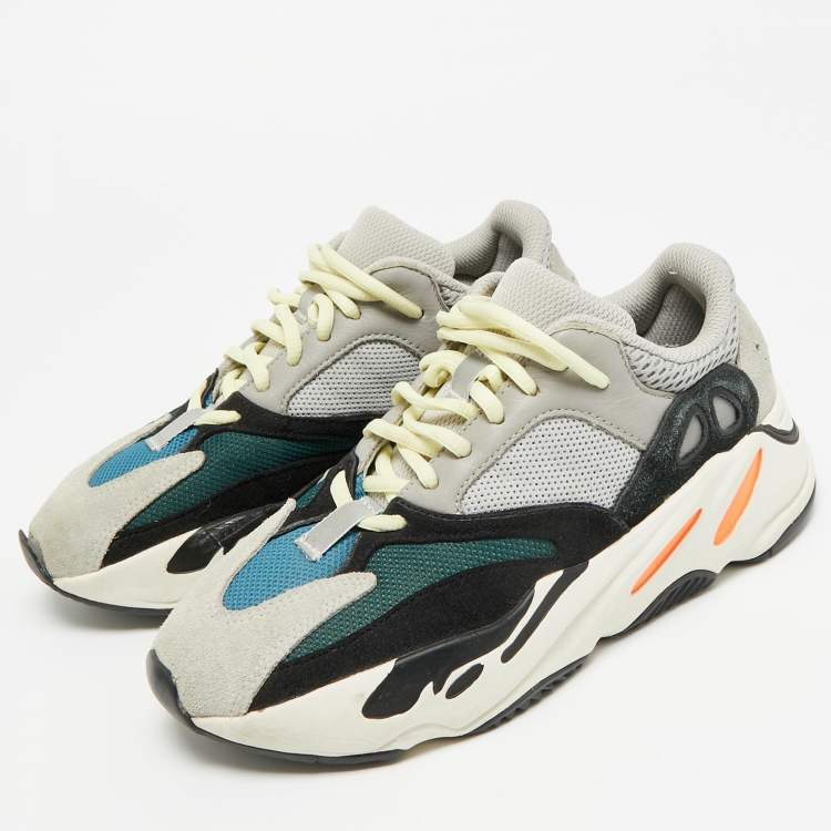 مملوكة مسبقًا Yeezy x Adidas Boost 700 Size 38.5 Multicolor Leather, Mesh and Suede Wave Runner Low Top Sneakers