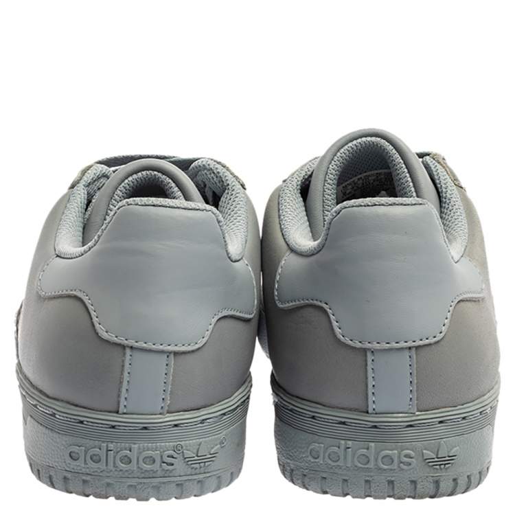 Pre Owned Yeezy x Adidas Grey/Blue Leather Powerphase Calabasas Sneakers Size FR41 1/2