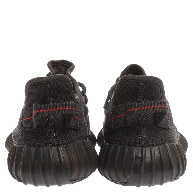 مملوكة مسبقًا Yeezy x Adidas Black Cotton Knit Boost 350 V2 Static Non Reflective Sneakers Size 38.5