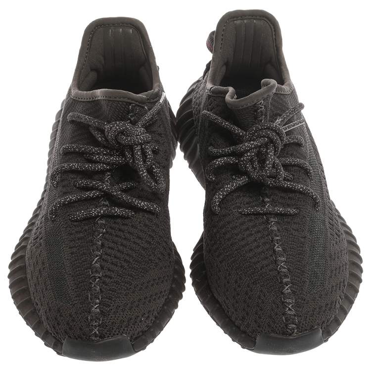 مملوكة مسبقًا Yeezy x Adidas Black Cotton Knit Boost 350 V2 Static Non Reflective Sneakers Size 38.5