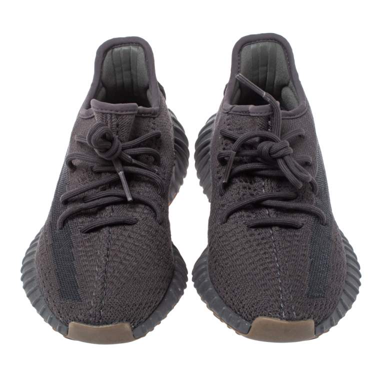Pre Owned Yeezy x Adidas Dark Grey Cotton Knit Boost 350 V2 Cinder Sneakers Size 40 2/3