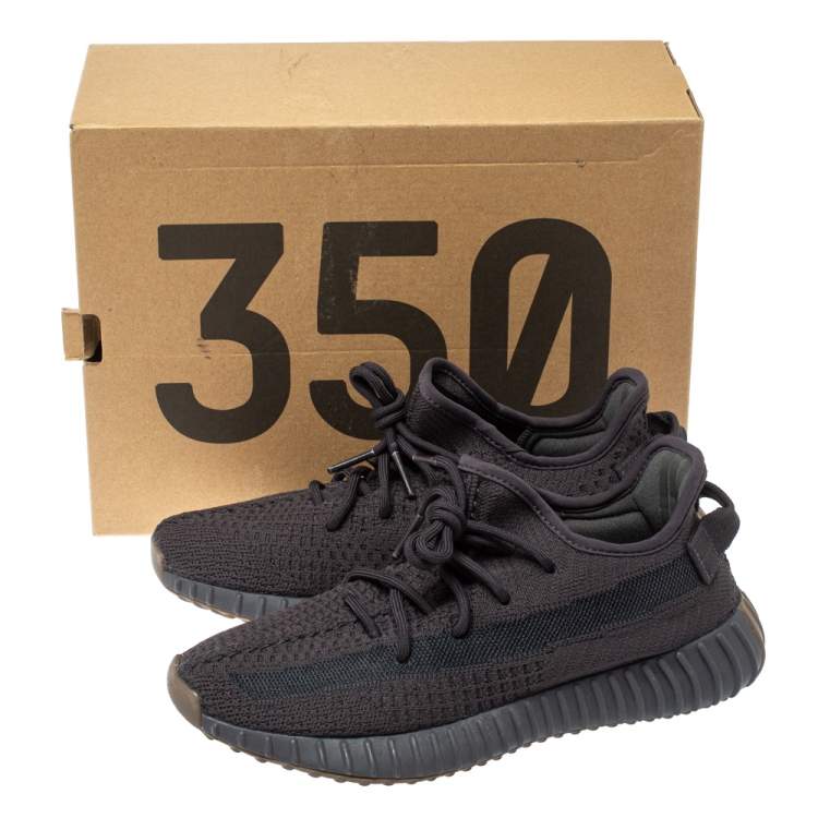 Pre Owned Yeezy x Adidas Dark Grey Cotton Knit Boost 350 V2 Cinder Sneakers Size 40 2/3