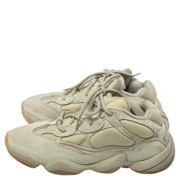 Pre Owned Yeezy x Adidas Green Leather And Fabric 500 Stone Sneakers Size 40