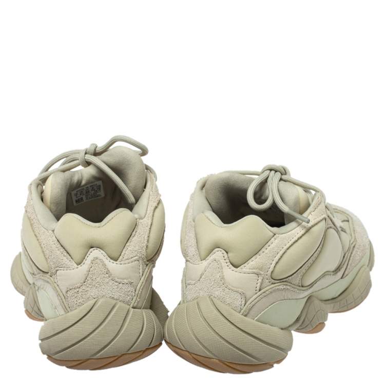 Pre Owned Yeezy x Adidas Green Leather And Fabric 500 Stone Sneakers Size 40